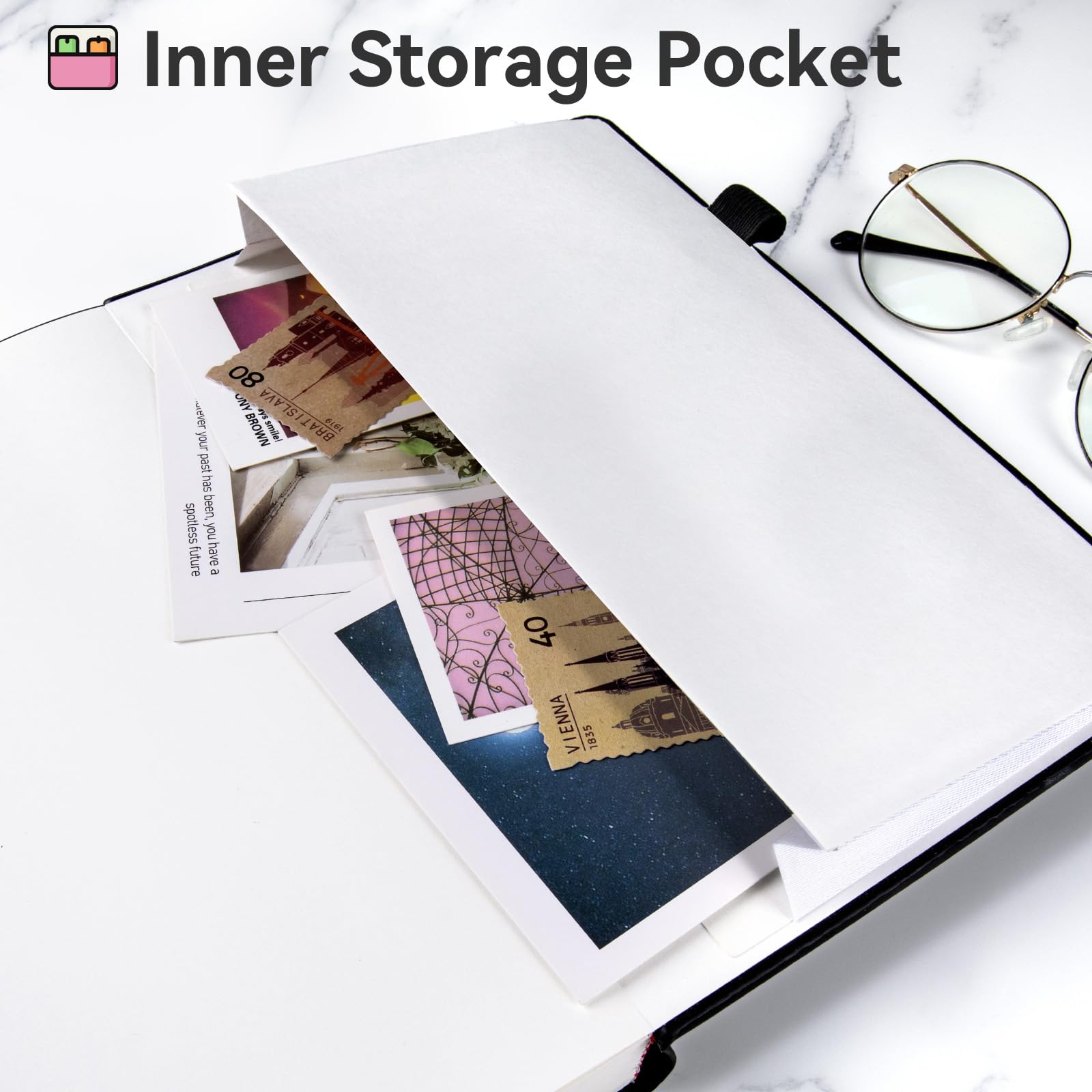 Umriox Notitieboek, A5, dik notitieboek, hardcover notitieboek met pen, dagboek met 100 g/m², 360 pagina's, dik papier, college gelijnd notitieboek voor volwassenen, werk, notities, reizen, 14,5 x 21