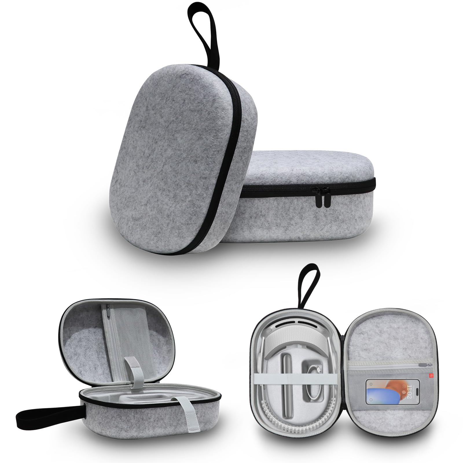 Sac de rangement portable pour Vision Pro 2024 VR AR - Étui de transport de protection pour casque et lunettes - 31 x 21,6 x 10,4 cm - Sac de rangement de voyage résistant aux chocs et