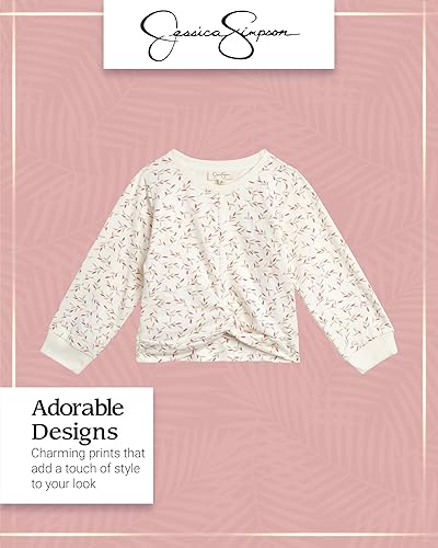 Miniatura 3 de Jessica Simpson Conjunto de 2 piezas de camiseta y pantalones deportivos para bebé, ropa de juego bebés, niños pequeños, niñas