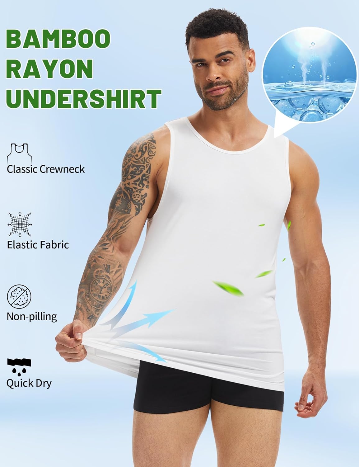 Idtswch Mens Tall Undershirt Sleeveless Lightweight & Breathable S-4XL(1 Pack & 3 Pack) - Image 5