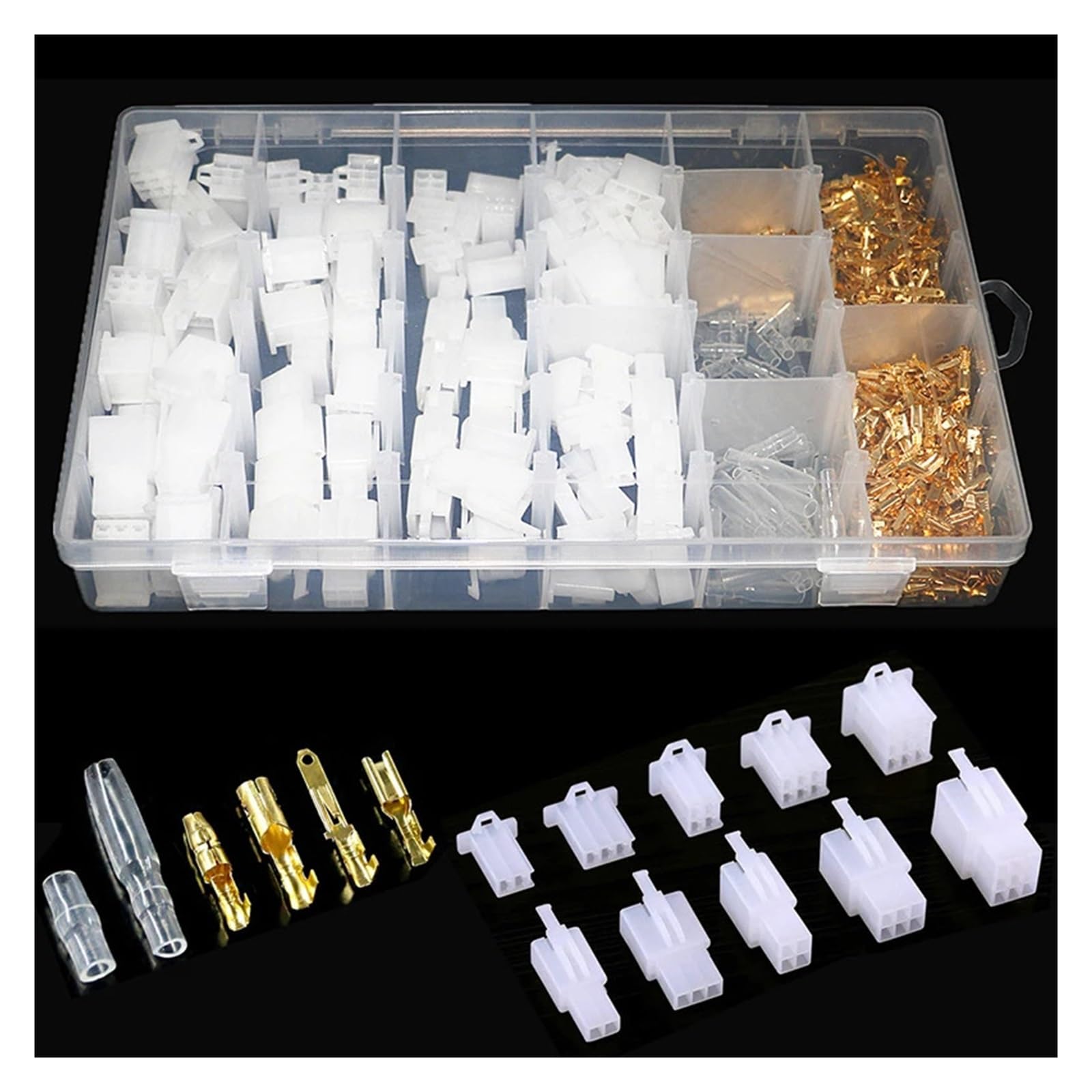 700 piezas de 2,8 mm, 2, 3, 4, 6, 9 pines, conector de cable eléctrico automotriz de 2,8 mm, kits de terminales de cable macho y hembra for motocicleta, bicicleta eléctrica y coche.