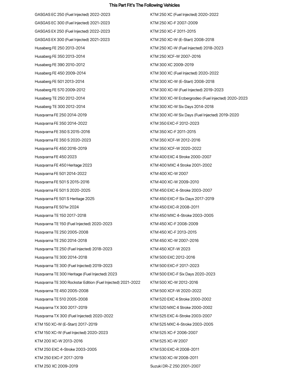 Tusk Motorcycle Enduro Lighting Kit with Taillight For KTM 525 EXC 4-Stroke 2003-2007