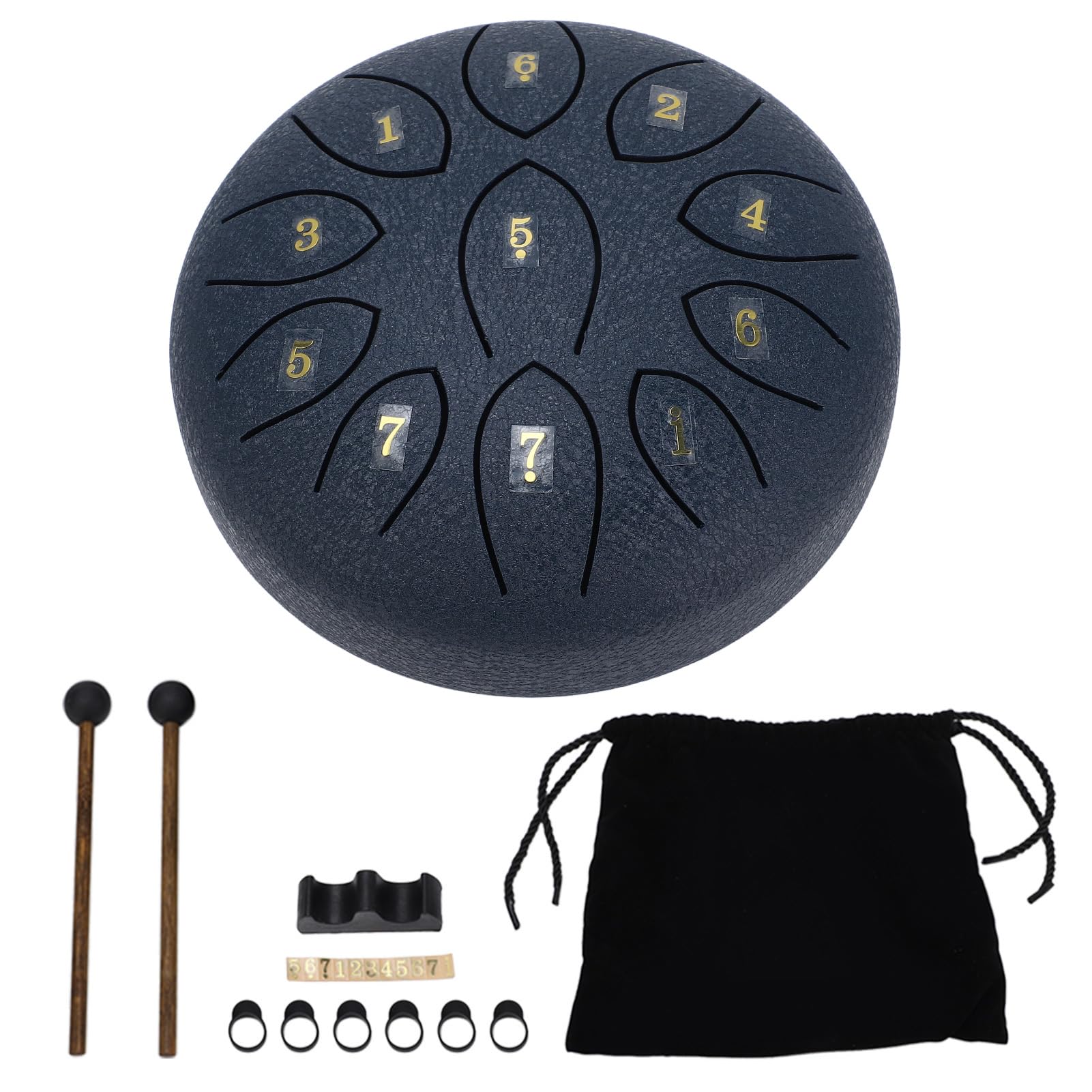 Generic Bęben Ręczny 11 Tonów Stylowy Bęben Deszczowy do Ogrodu Ze Stali Węglowej 6-calowy Chakra (BLUE)