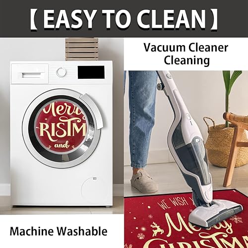 Miniatura 4 de Felpudo semicircular con texto en inglés "Merry Christmas", antideslizante, de bienvenida, semicírculo, lavable, rascador de zapatos, tapetes para