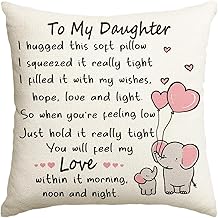 Artoid Mode Daughter Gifts From Mum Dad Daughter Cushion Cover, 45x45 cm Decorative Thanksgiving Birthday Throw Pillow Cover Case Decor