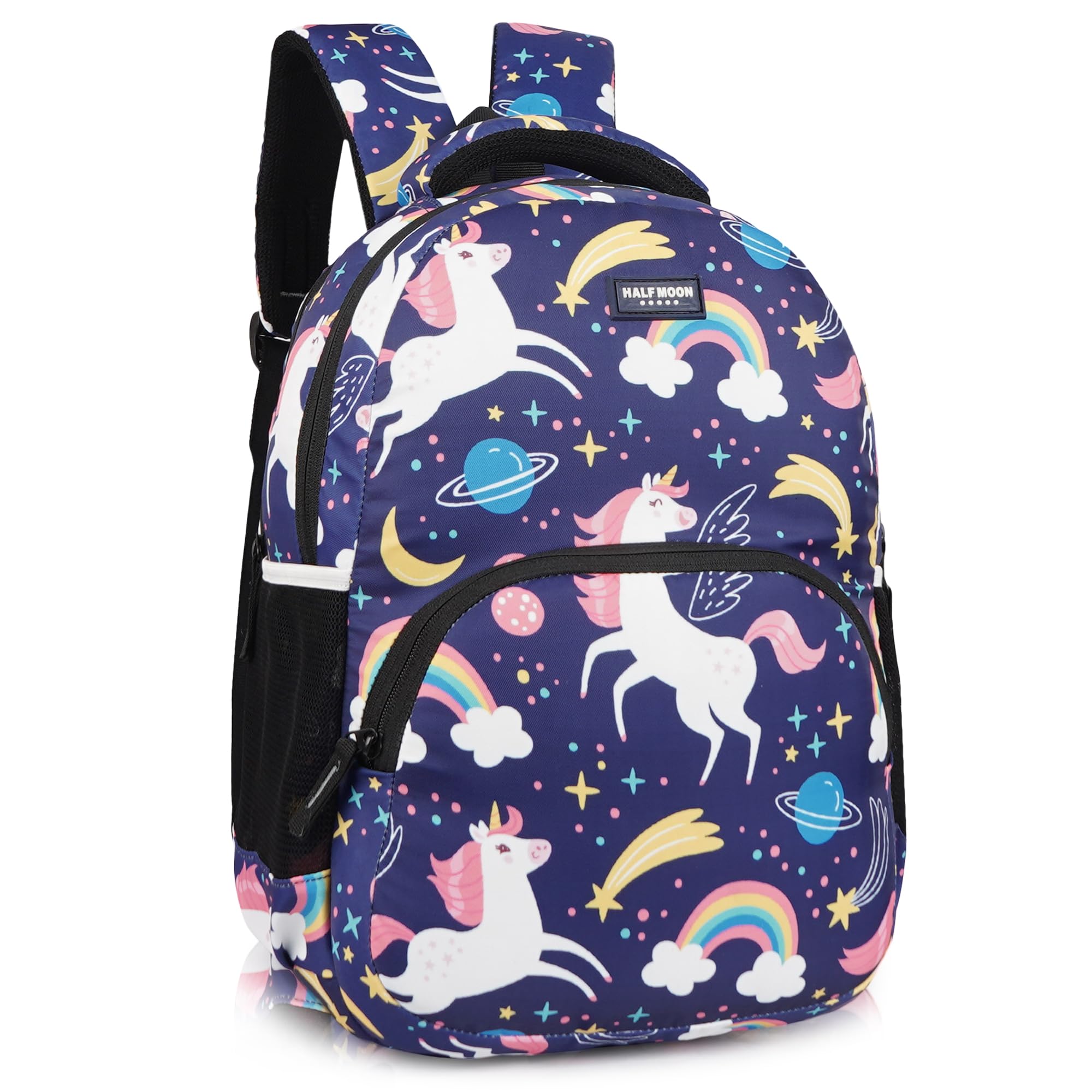 half moon Beach Pre Nursery to Class 1st School Bag for girls Kids Water Resistant 3 Zips Stylish and Trendy Backpacks for Girls-picture-16