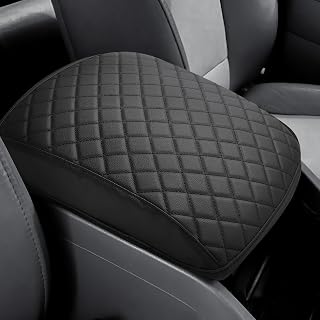 JOYTUTUS Center Console Cover Compatible with 2009-2015 Pilot, Leather Arm Rest Armrest Cover for Car, Middle Console Cover Lid Replacement for Trucks, Easy to Install, Black