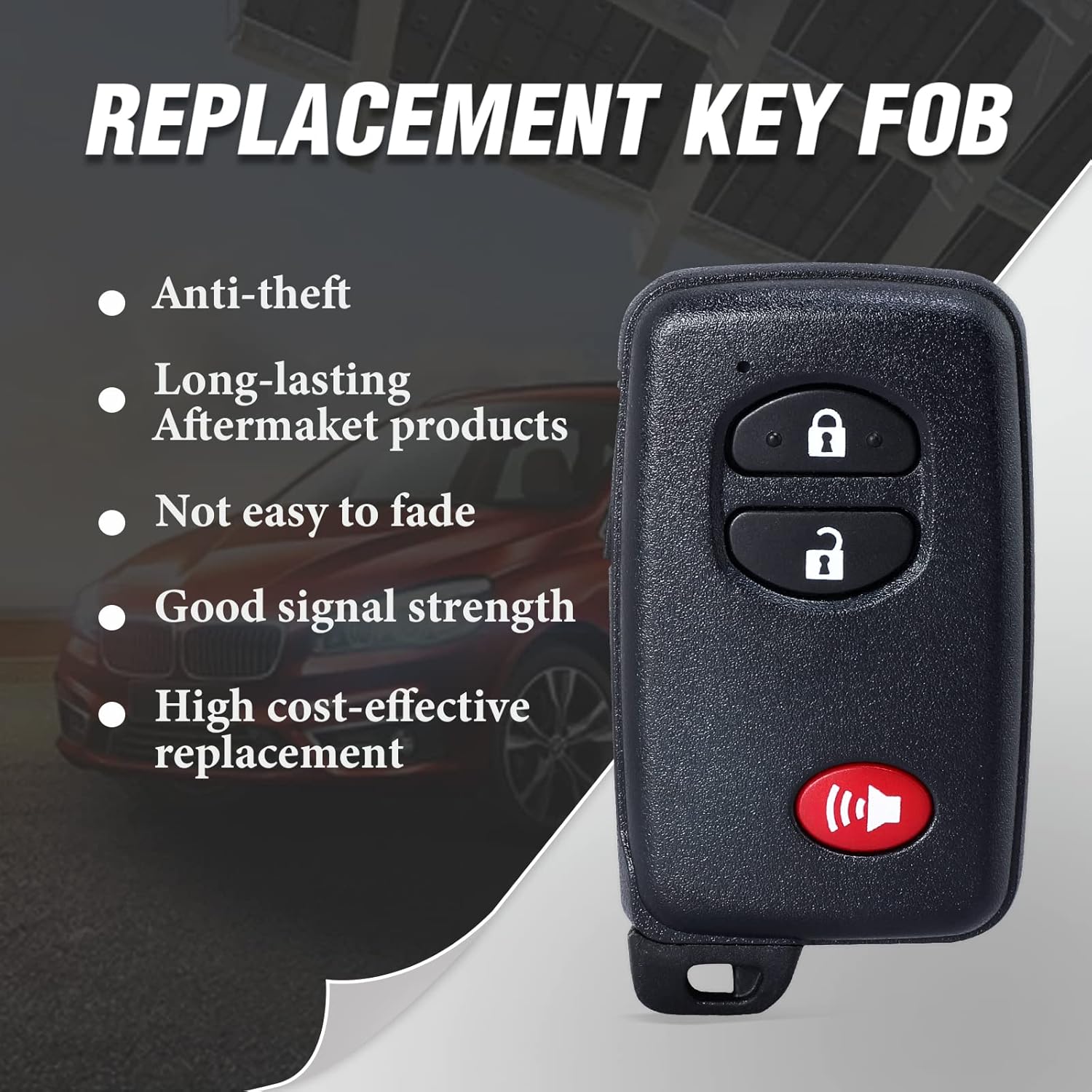 Keyless Entry Smart Prox Remote Key Fob Replacement for Toyota Venza Prius C V 4 Runnner Scion TC(FCC ID:HYQ14ACX PN:89904-47230 271451-5290 GNE Board) 3 Buttons