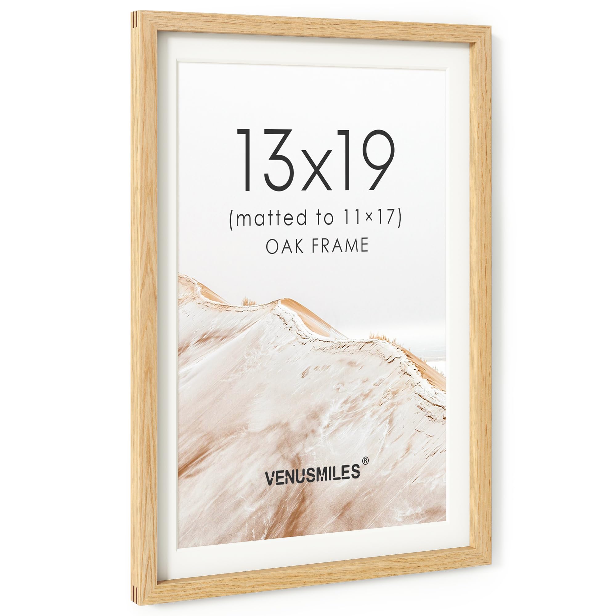 13x19 Picture Frame, USA-Sourced Natural Oak Wood Photo Collage Frame