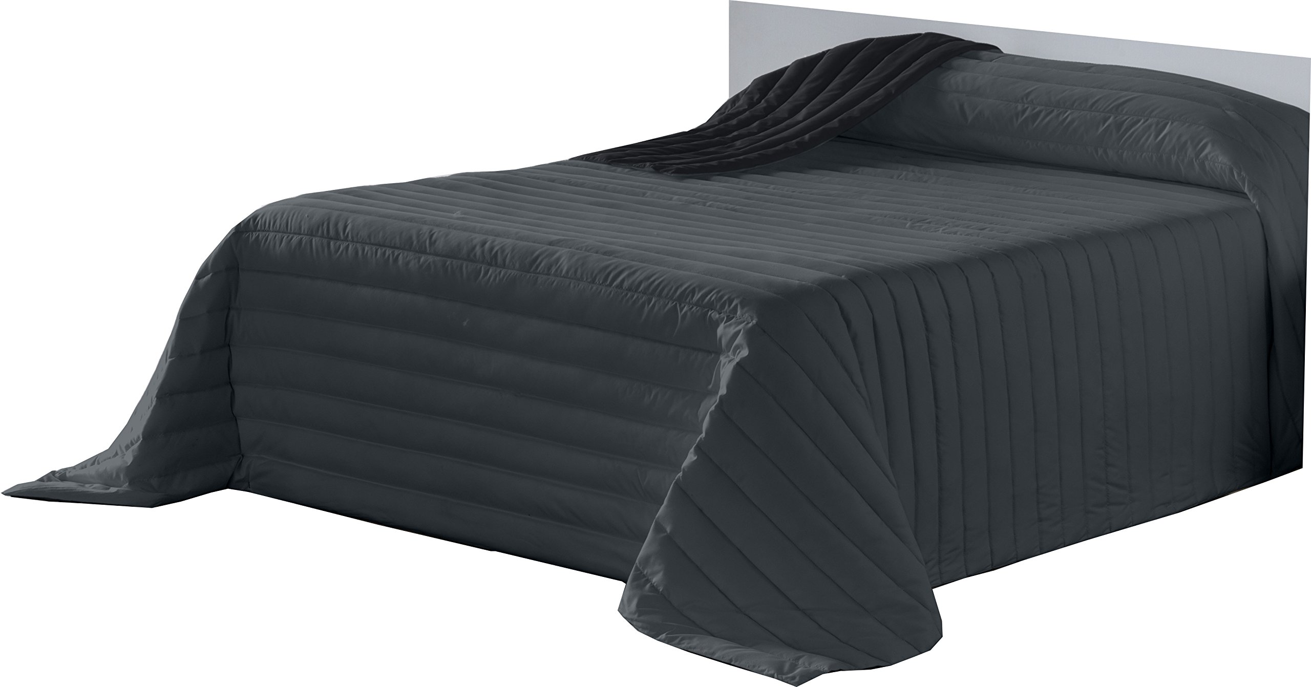 Lucena Cantos - Colcha Todo Uso Bicolor, Fibra 120 gr, (Gris/Negro, 180 x 270)