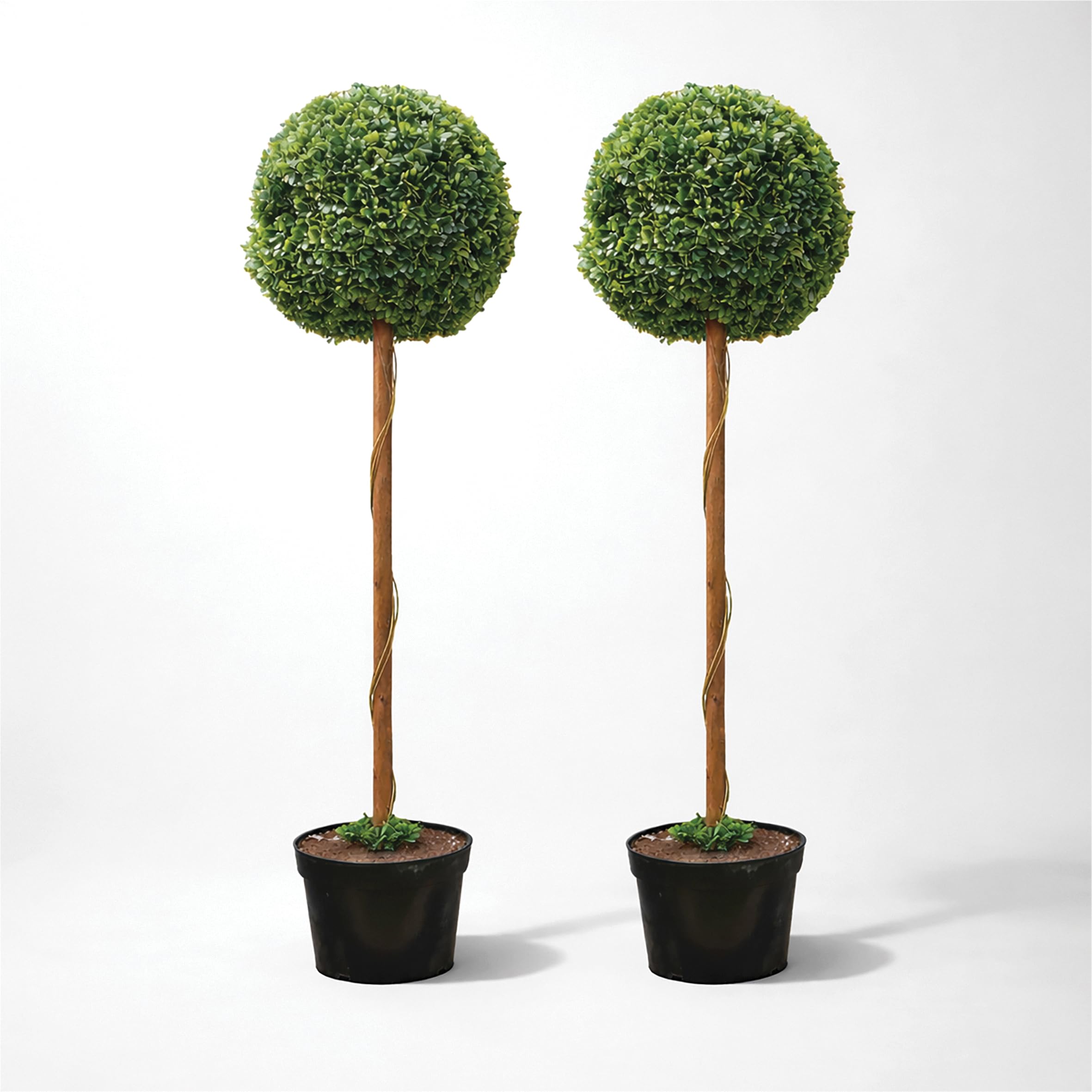 Pack of 2 Artificial Topiary Ball Tree 120cm - Highly realistic but with no watering or maintenance