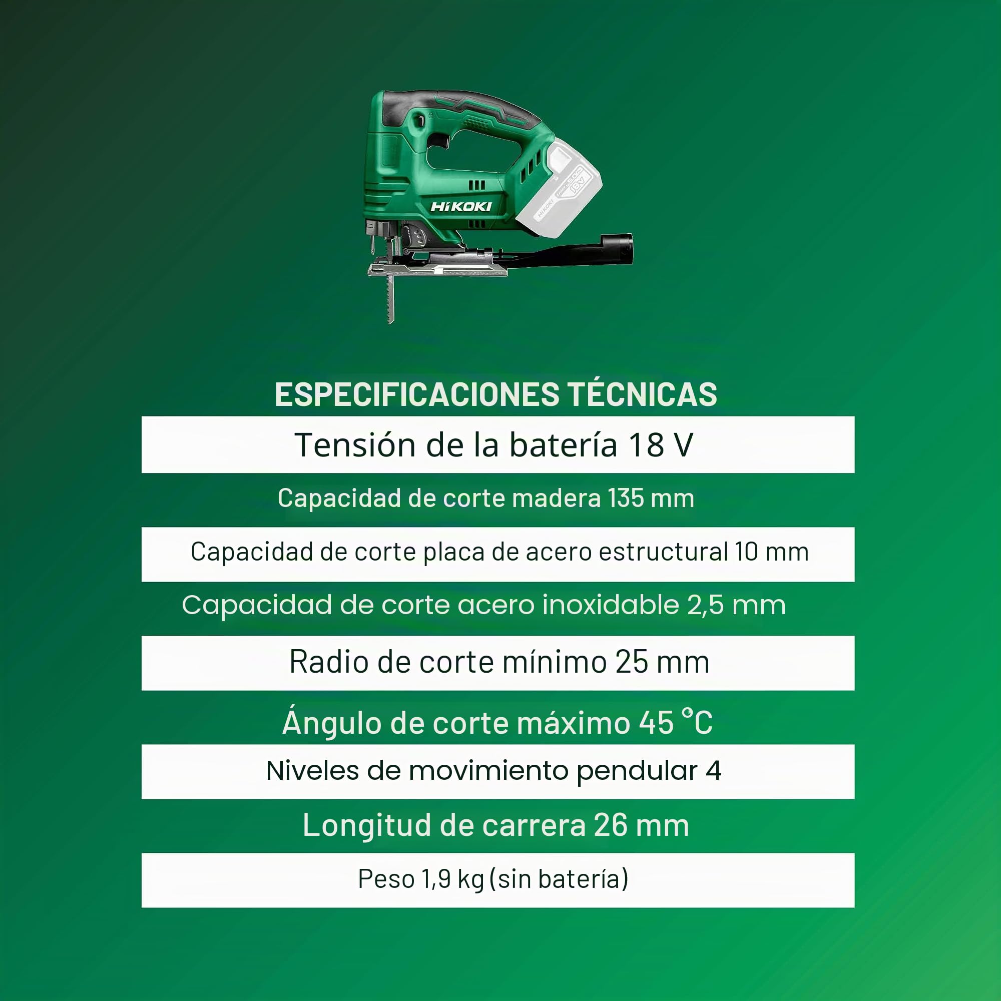 CJ18DAW2Z Sierra Calar sin baterias ni cargador