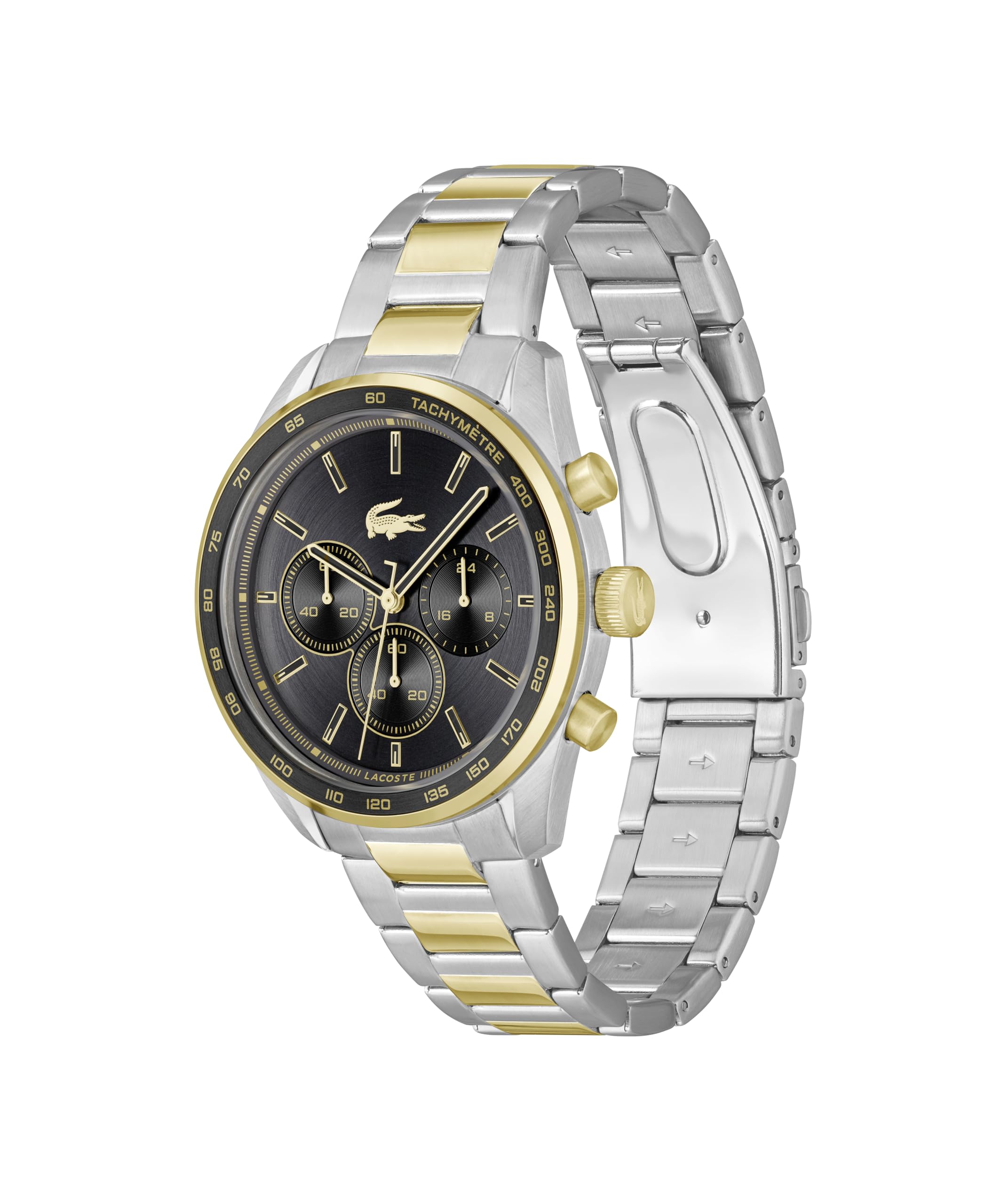 Lacoste Boston Men's Chronograph Watch - Classic Stainless Steel - Tachymeter - Water Resistant up to 5ATM/50 Meters - Modern Design for Him - 42mm