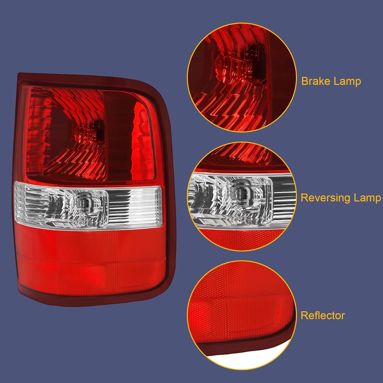 Tail Light Compatible with 2004-2008 Ford F150 04 05 06 07 Ford F150 08 Ford F150 2004 2005 2006 2007 2008 Ford F150 (Chrome-S)
