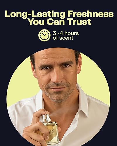 Miniatura 5 de PB ParfumsBelcam Classic Match CM Eau De Toilette Spray, fragancia fresca y elegante para hombres, notas amaderadas y florales, aroma duradero,