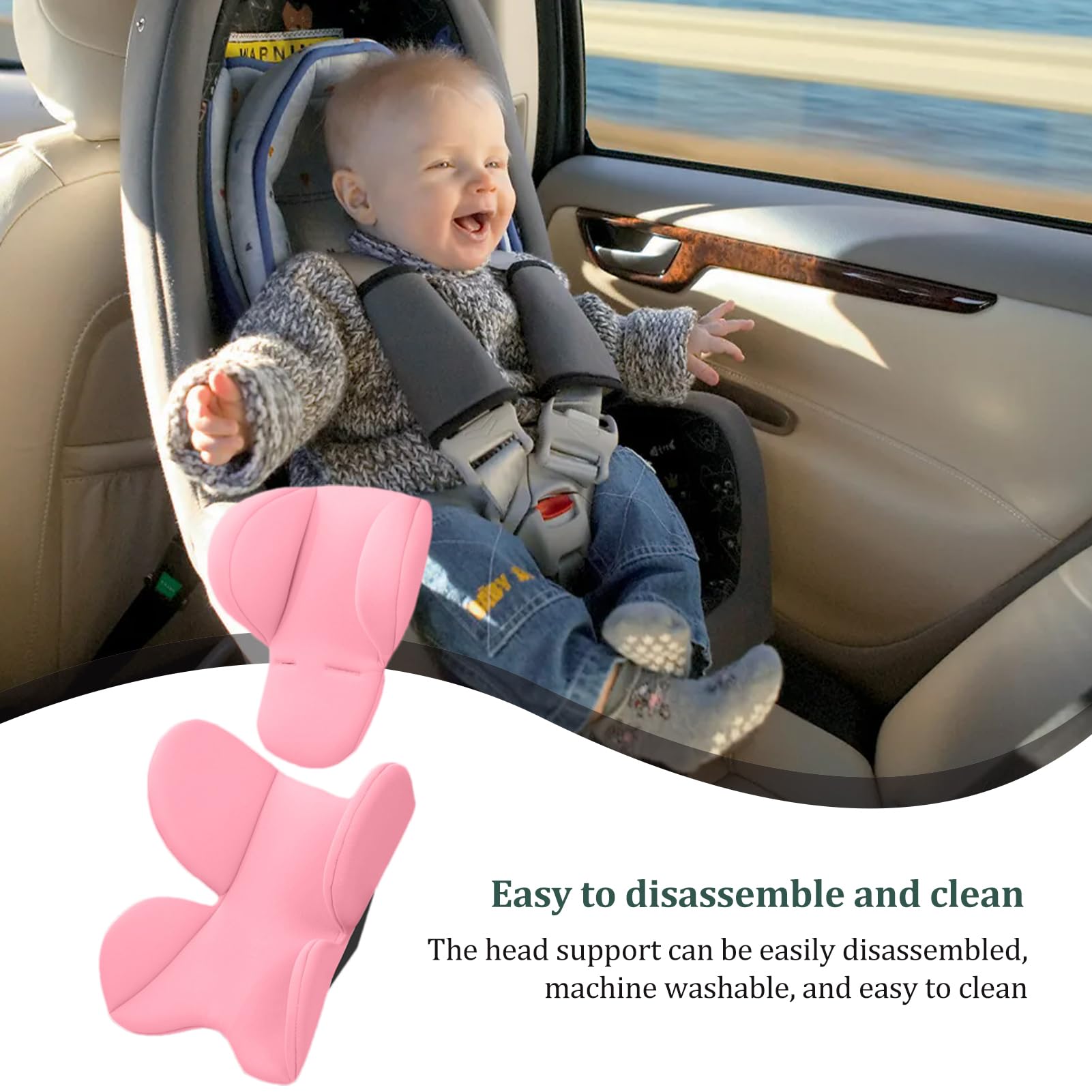 Soporte Para Cabeza De Silla De Coche Bebé Almohadilla Para Asiento De | Almohada De Apoyo Corporal Para Vehículo Infantil Para Viajes Por Carretera Desplazamientos Cochecito