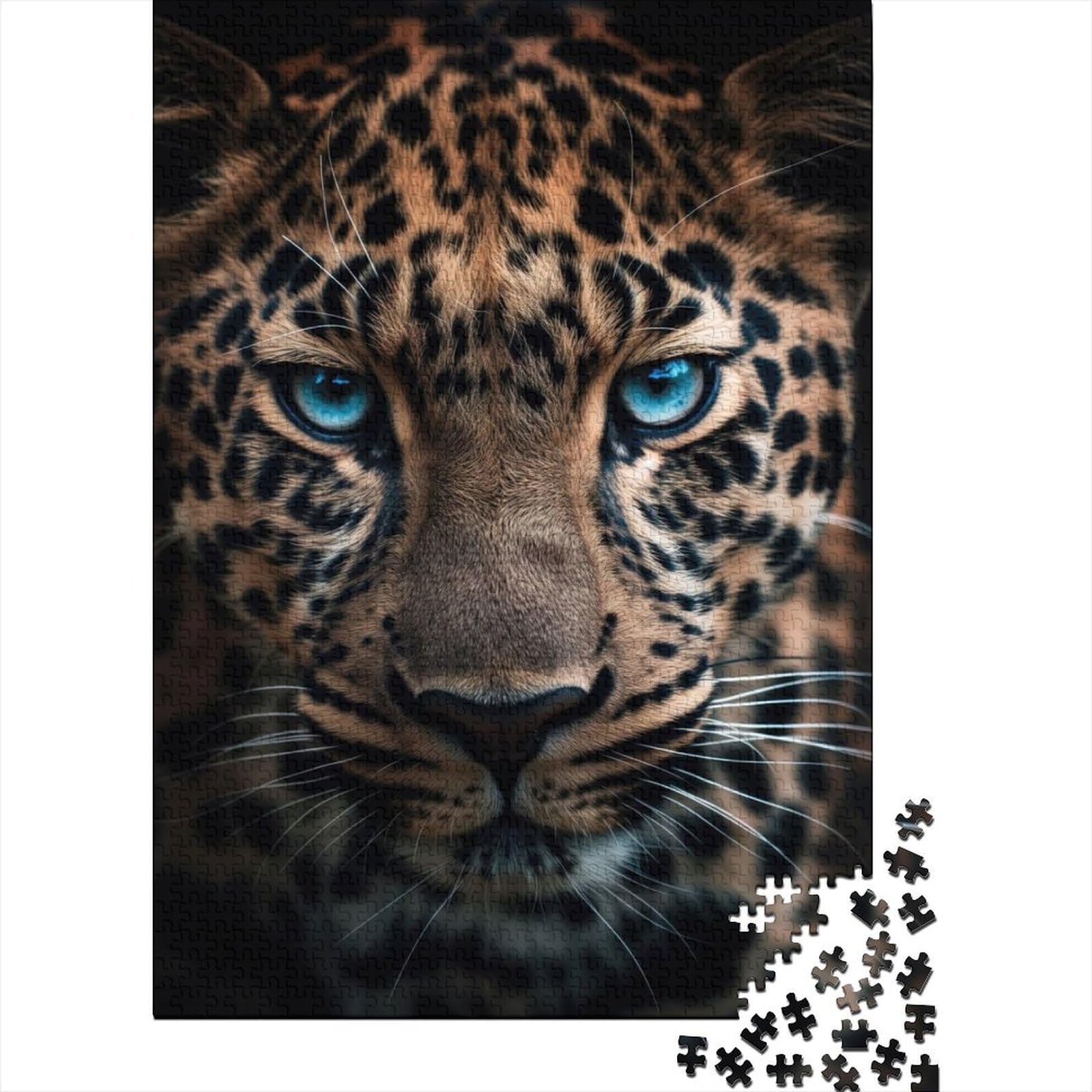 Leopard Close Up 1000 Piece Jigsaw Puzzle Paper Material for Adults Realistic Animal Portrait Family Relaxation Home Decor Gift 70x50cm/1000pcs