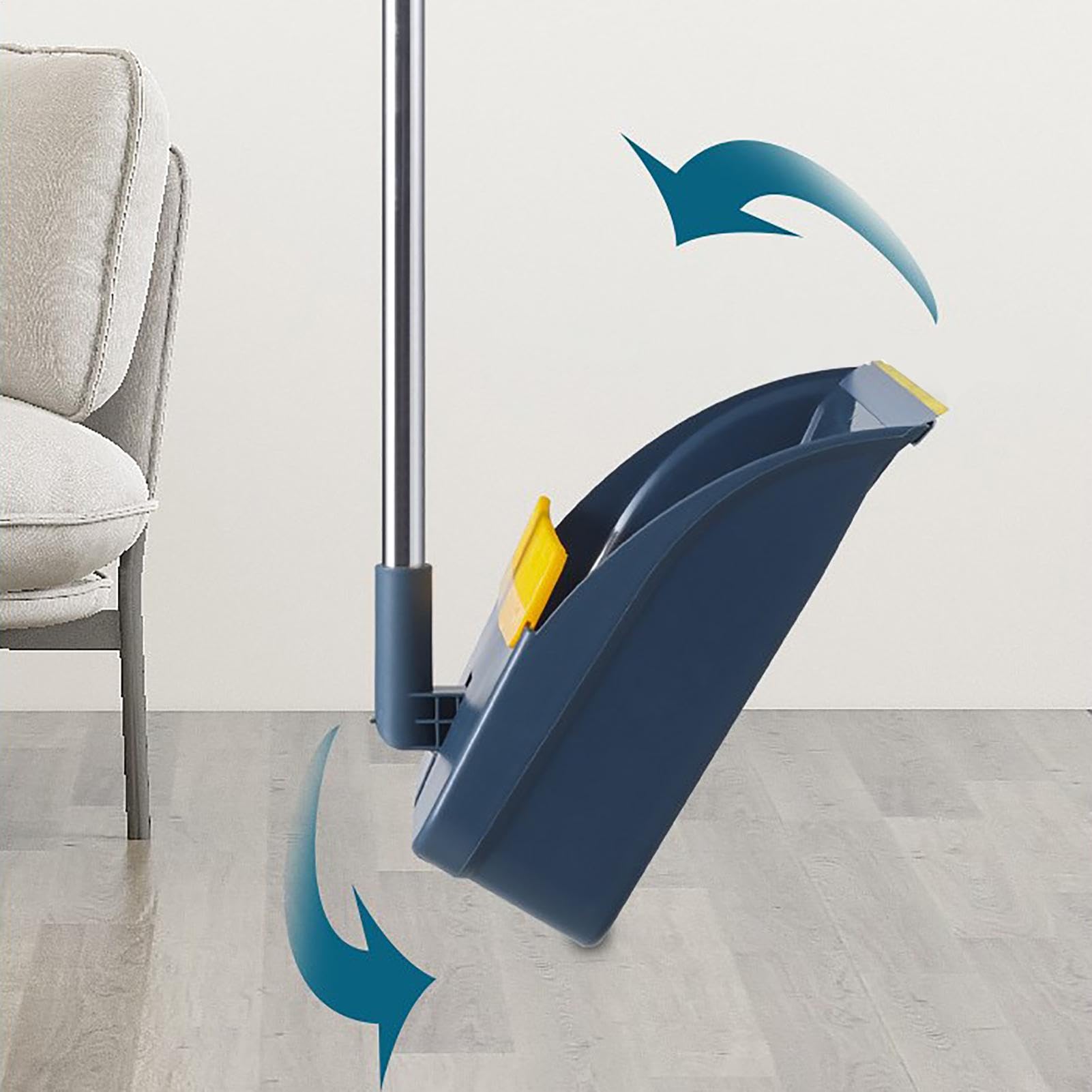 Juego De Tapicería De Acero Largo - Escoba De Barredora Vertical, Juego De Limpieza Interior Y Exterior, Tapón Con Capacidad, Peinados, Cerdas Rectas | Barredora De Suelo Del Hogar Para La Cocina