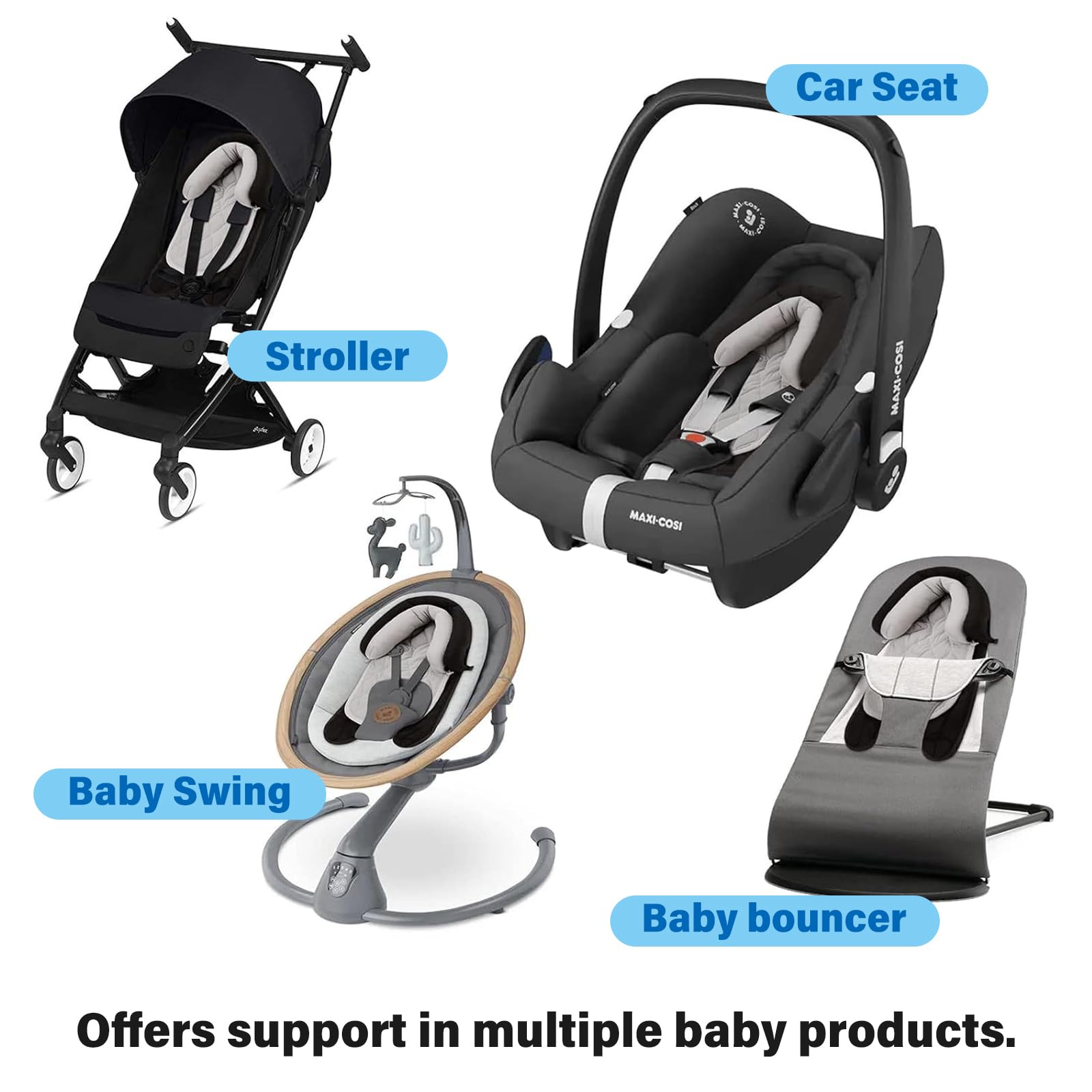 2 In 1 Baby Sitzverkleinerer, Autositz Kissen, Hochstuhl, Kinderwagen, Babyschale