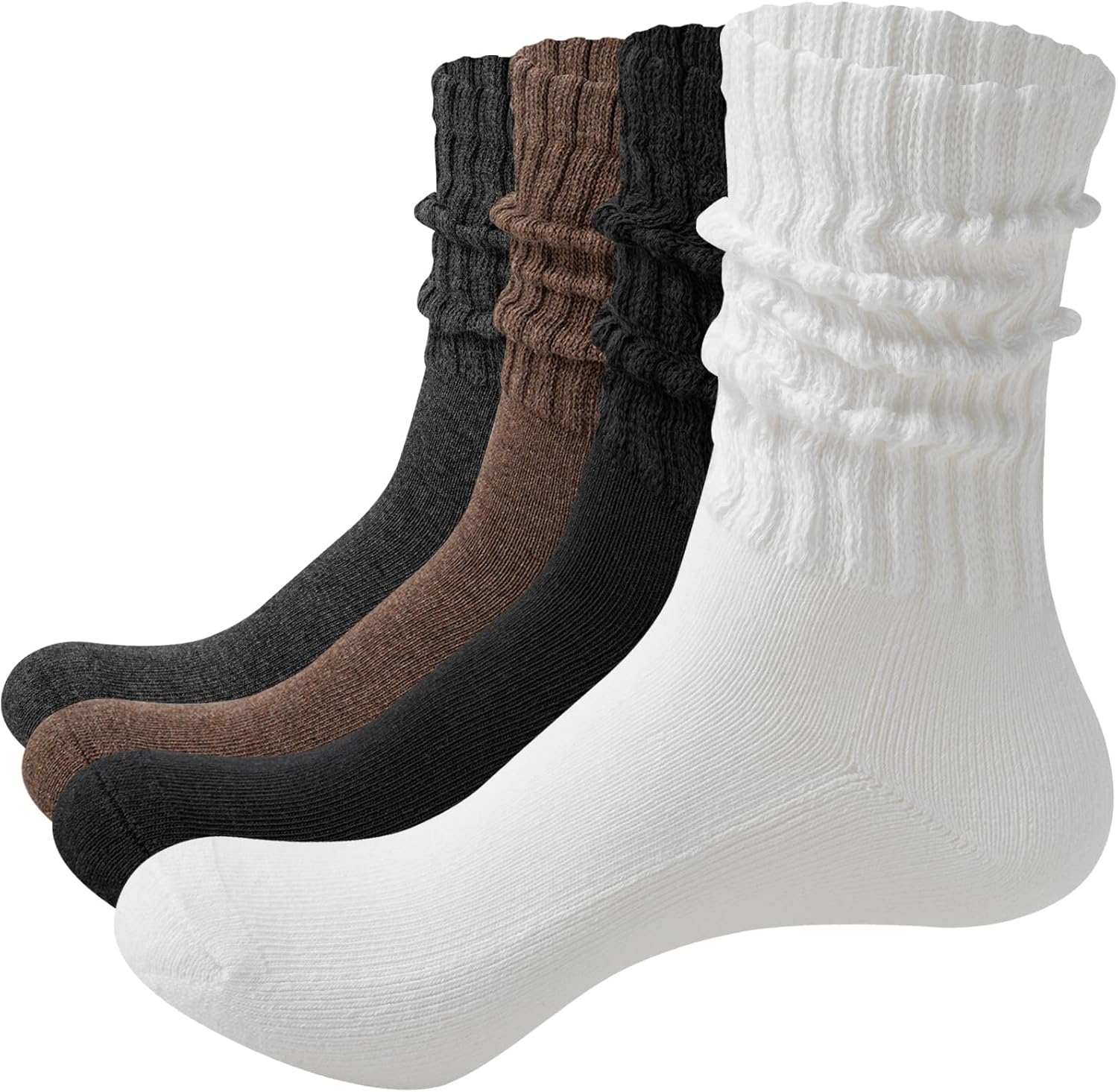 Women's Slouch Crew Socks-Soft Scrunch thick Sock sole & Boot Socks | Stretchy Retro Style | All-Season Comfy