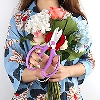 Vista 7 de Tijeras de podar de jardín con mango de agarre cómodo, tijeras florales profesionales de acero de primera calidad, perfectas para arreglar flores