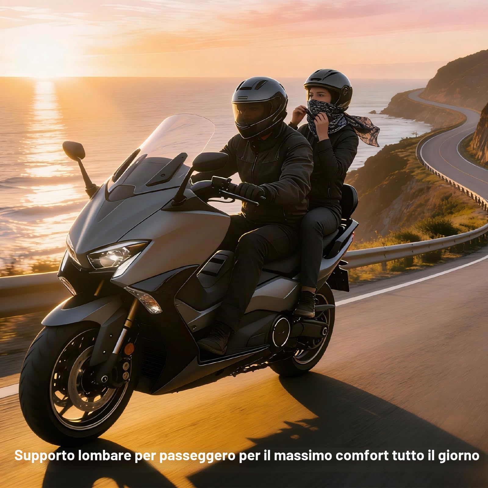 Schienale per moto Sissy Bar con cuscino dello schienale per Yamaha TMAX 560/Tech Max 2022-2026, portapacchi rimovibile con cuscino dello schienale per il comfort nei viaggi lunghi