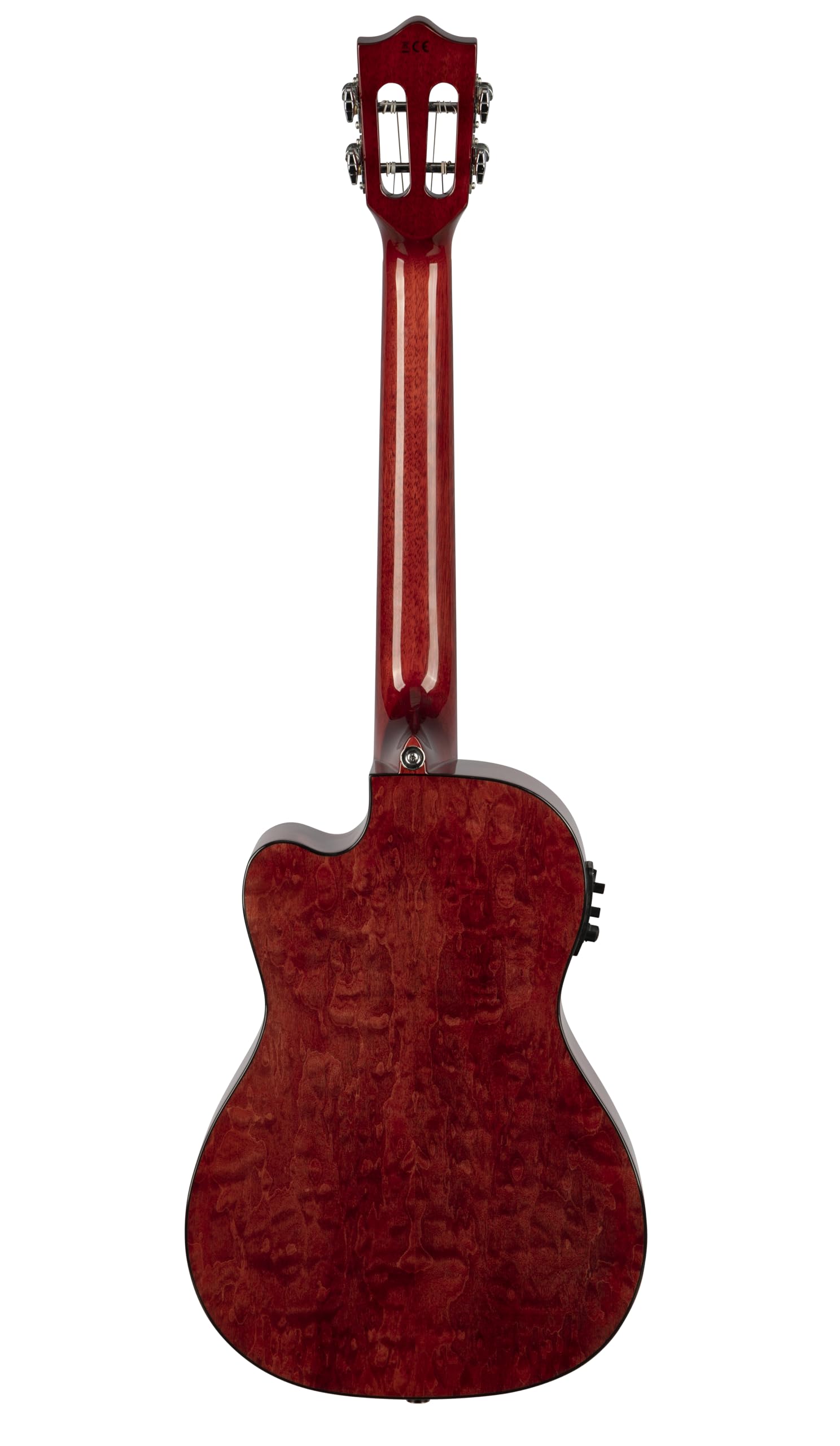 Lanikai QM-RDCEB - Ukulele baritono con custodia in schiuma trapuntata color acero rosso