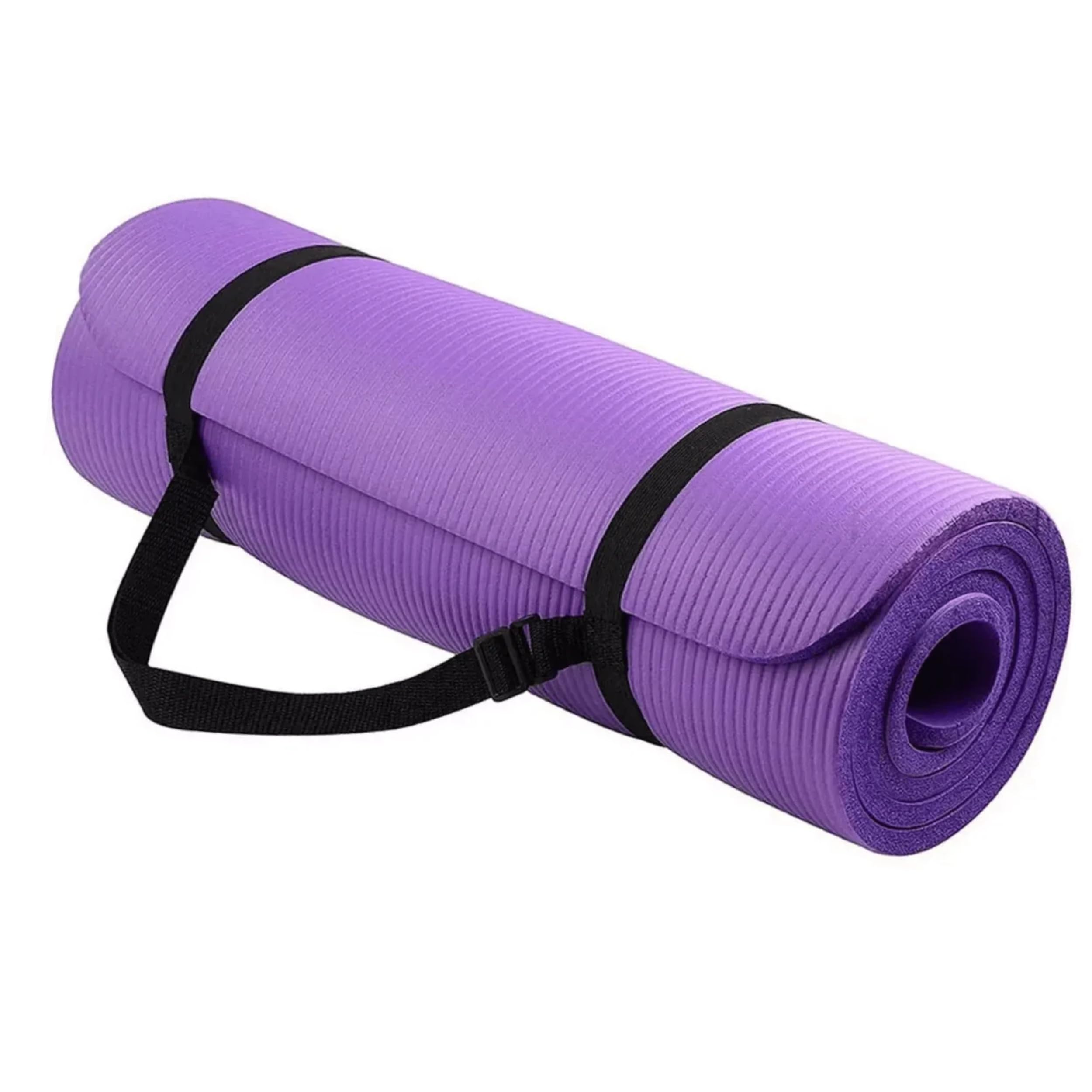 Yoga Mat 15mm Thick Exercise Mat 180x60 cm, Non Slip NBR Gym Mats, Yoga Mats for Women Men With Carry Bag and Strap, Perfect for Pilates Gym Meditation Home Gym Training Equipment (Purple)