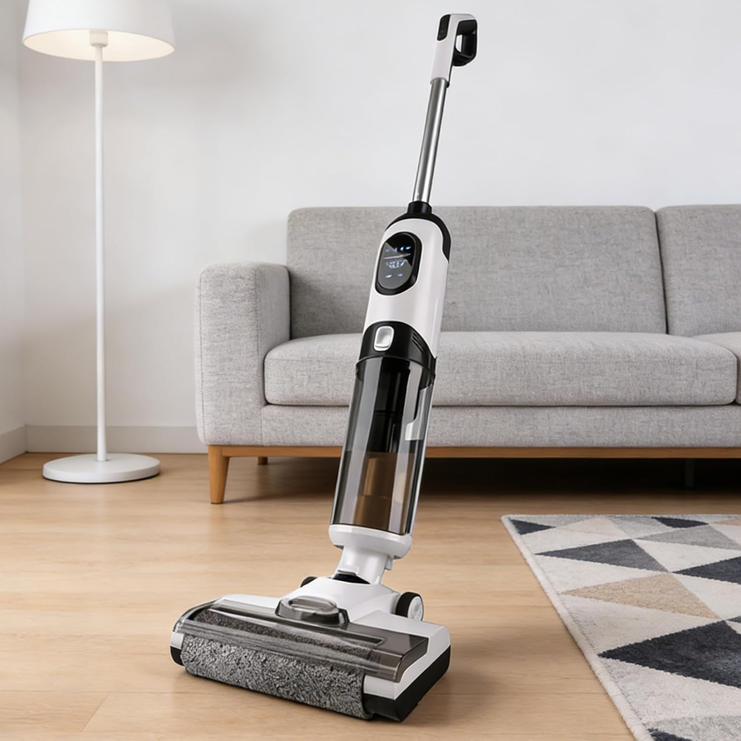 Cordless Wet Dry Vacuum Cleaner and Mop All in One, Smart Self-Cleaning Machine with Hot Air Drying for Hard Floor, Auto Cleaning for Sticky Messes and Spills T8