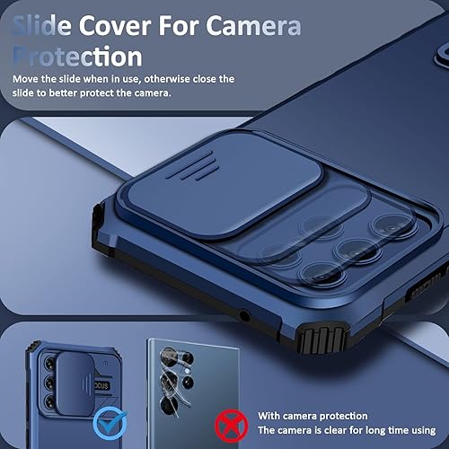 Miniatura 5 de Funda S22 Ultra compatible con Samsung Galaxy S22 Ultra 5G versión 2022, cubierta de cámara deslizante, funda de teléfono a prueba de golpes de