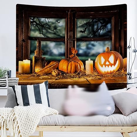 Amazon Co Jp Kmbignk ハロウィン 飾り おしゃれ デコレーション インテリア 背景布 撮影用 タペストリー カラー 150 100 ホラー ポスター 壁掛け 壁面装飾 カボチャランタン 墓地 コウモリ エルフ 枯れ木 装飾布 ホーム飾り パーティー 部屋 ハロウィンギフト