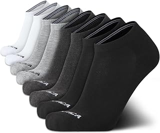 Nautica Mens Low Cut Socks Performance Cushioned No Show Socks, 8 Pack