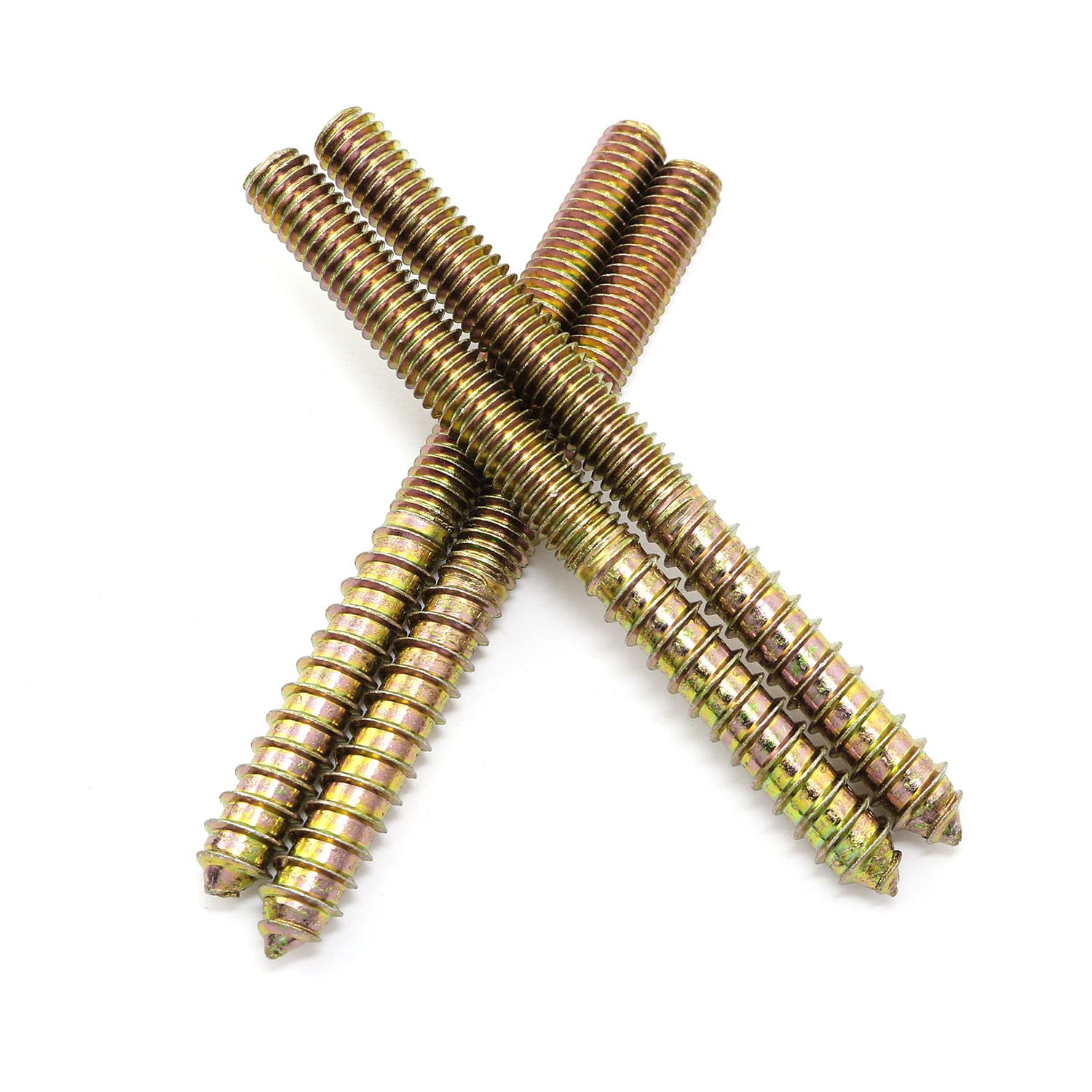 8pcs Self-Tapping Screw Hanger Bolts 3/8"-16 x 4-1/2" Hanger Bolts Double Headed Bolts for Furniture Wood Joint