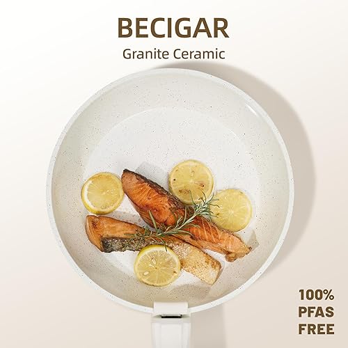 Miniatura 7 de Juego de 8 piezas de utensilios de cocina de cerámica, sartén de cerámica antiadherente, juego de ollas y sartenes con mango extraíble, juego de