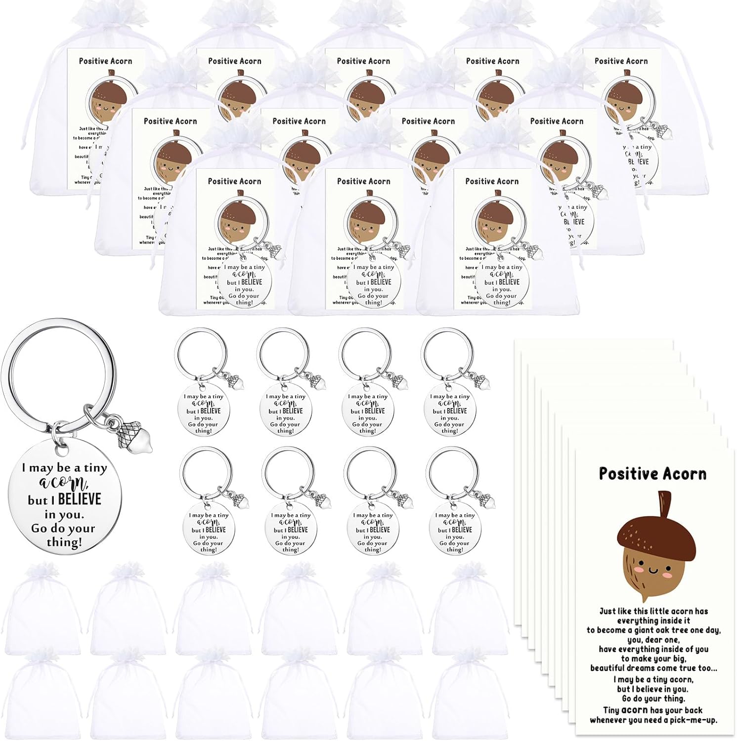 Positive Thank You Keychain Gifts Bulk Employee Coworker Appreciation Gift for Office Team Teacher