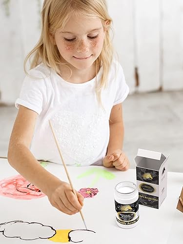 Miniatura 5 de MyArtscape Pintura acrílica blanca titanio, botella de 10 onzas, calidad artística, resistente a la luz, cuerpo pesado, color vibrante, gran