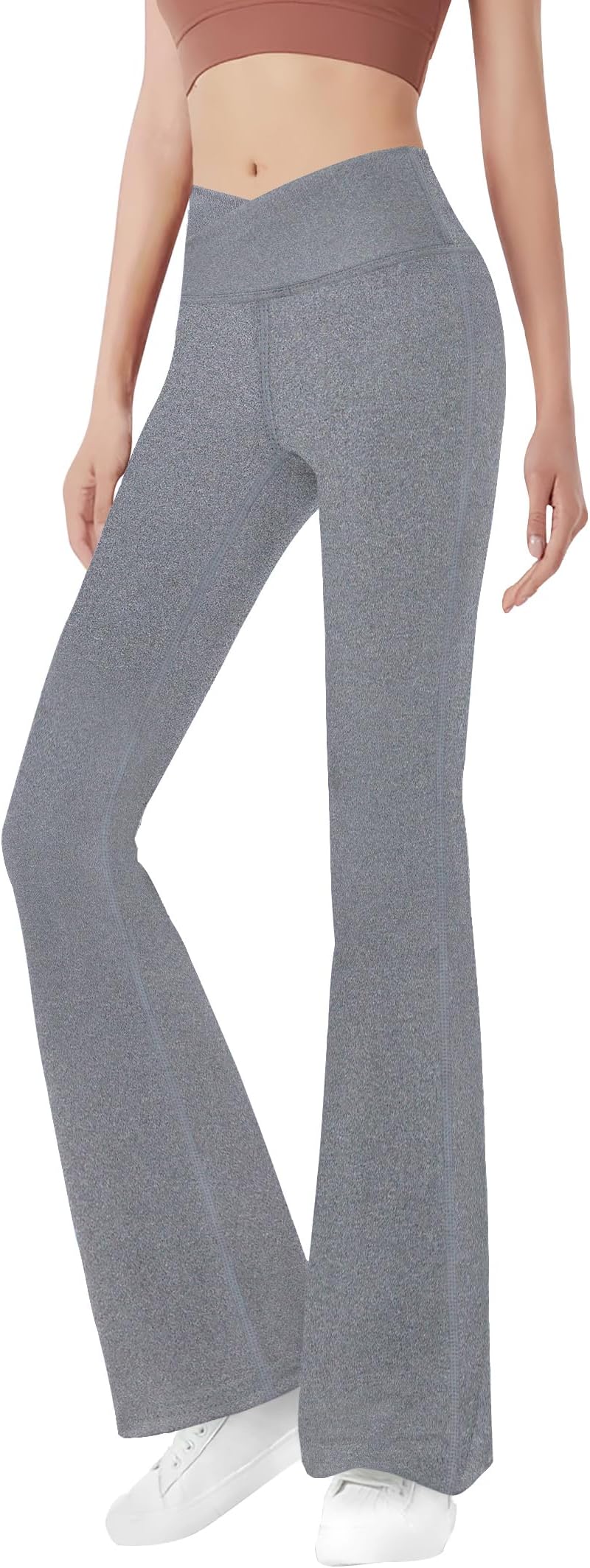 Gnainach Girls Leggings Cross Flare Yoga Pants High Waist Tights