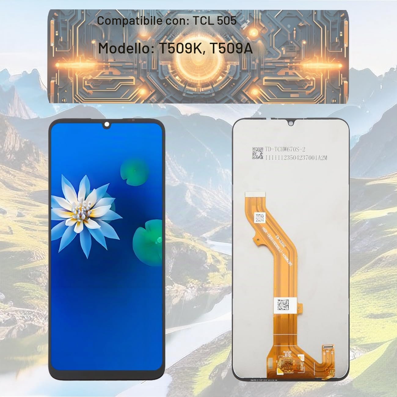 H&LYCYJ Display Schermo per TCL 505 | Wear toolkit，IPS LCD，Display HD，Sostituire lo schermo