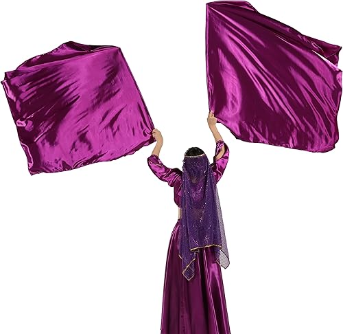 Miniatura 3 de Wuchieal Banderas rectangulares de adoración de 51 x 45 pulgadas, banderas de alabanza con varillas escalables, 1 par (morado)