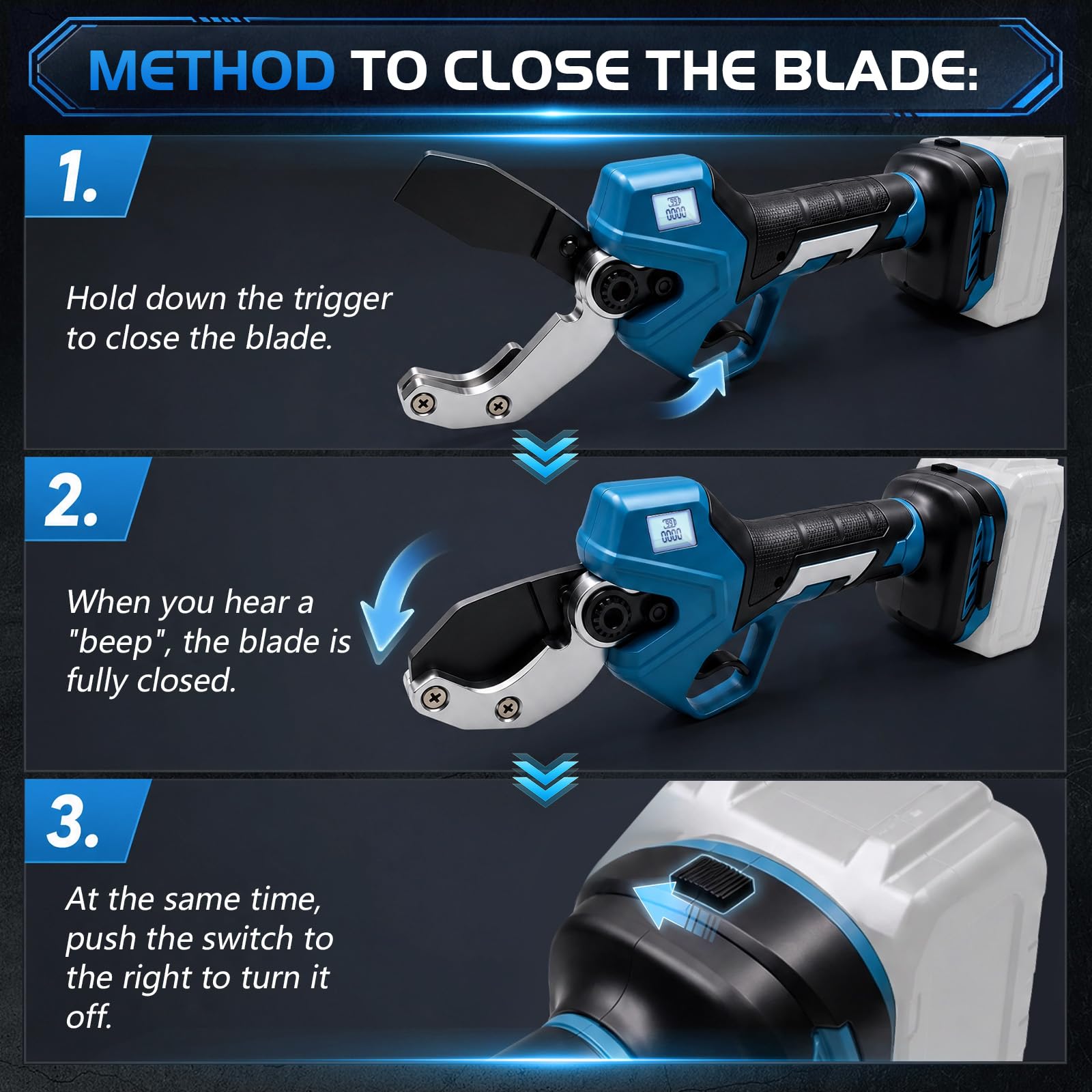 Cortatubos Eléctrico Compatible con Makita 18V, 50MM Cortador de Tubos PVC con LED, Motor Brushless, Tijera para Tubos PPR PE PEX y Tubos de Plástico (Sin Batería ni Cargador)
