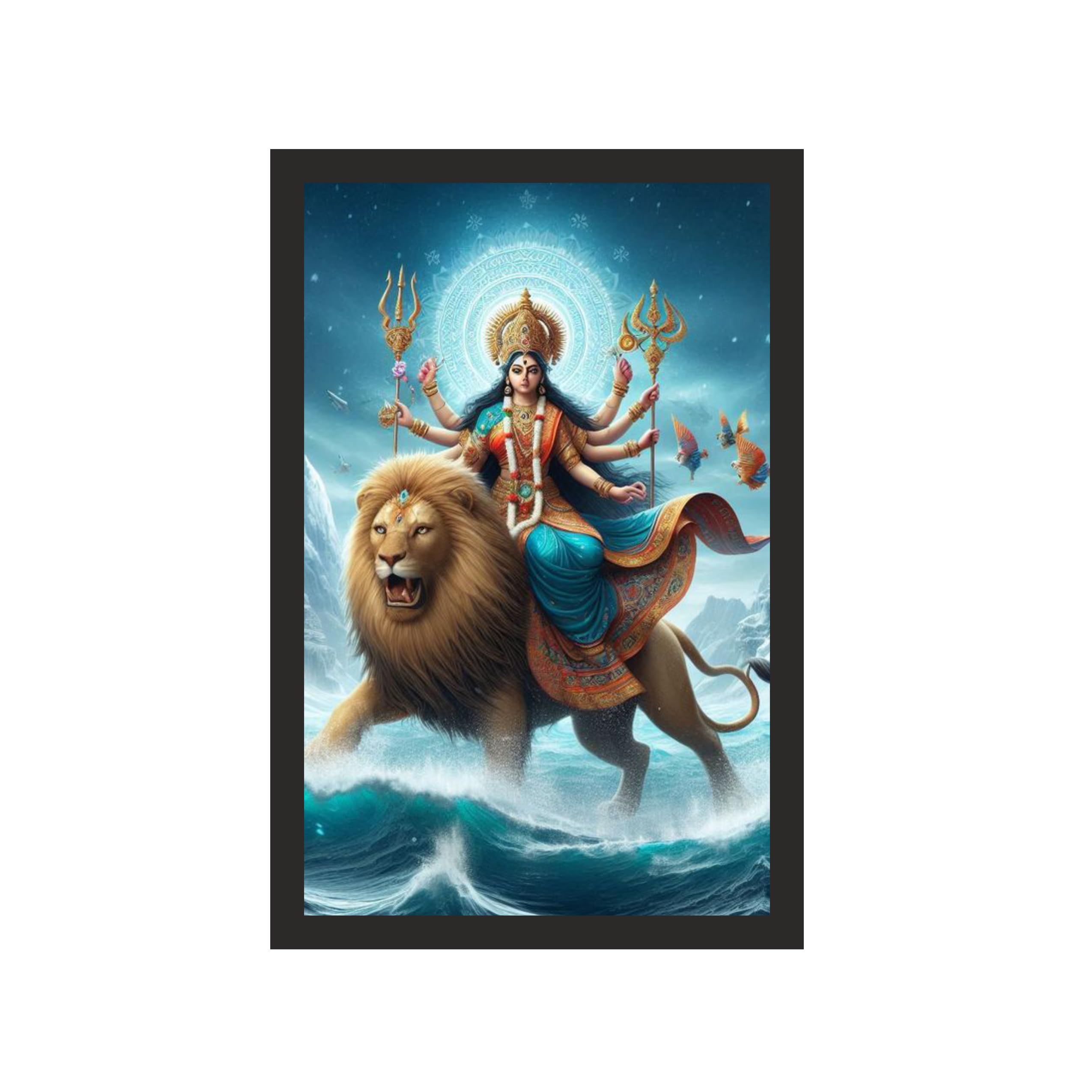 Divine Durga on Lion: 24x36