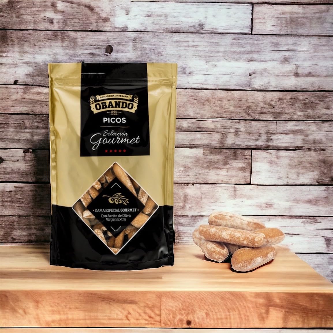 Cesta Gourmet Regalo Embutidos Ibéricos Jamón Caña Lomo Salchichón Chorizo Bellota Aceite Oliva Virgen Extra Picos Rústicos Obando