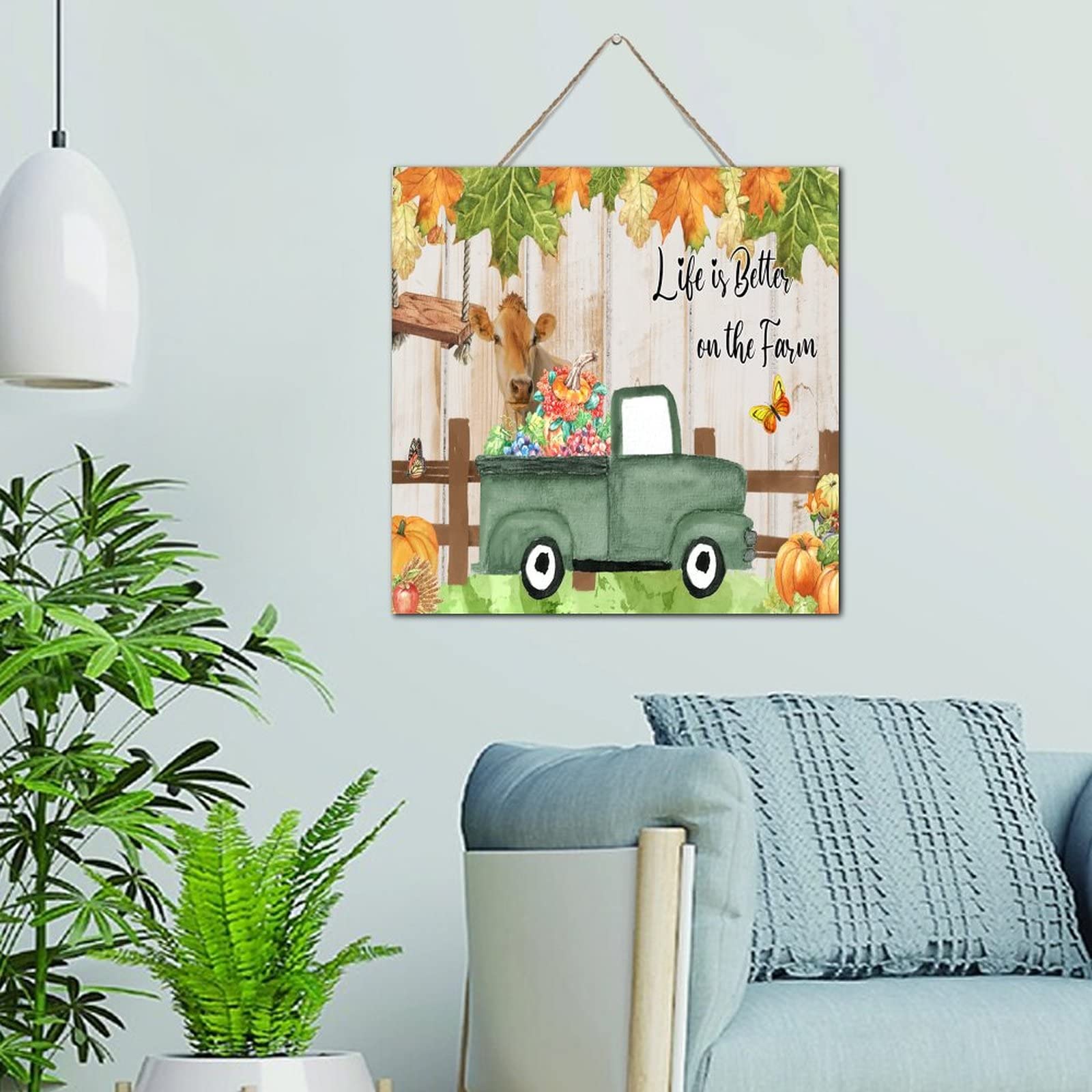 Plaque en bois « Life Is Better on The Farm » camion