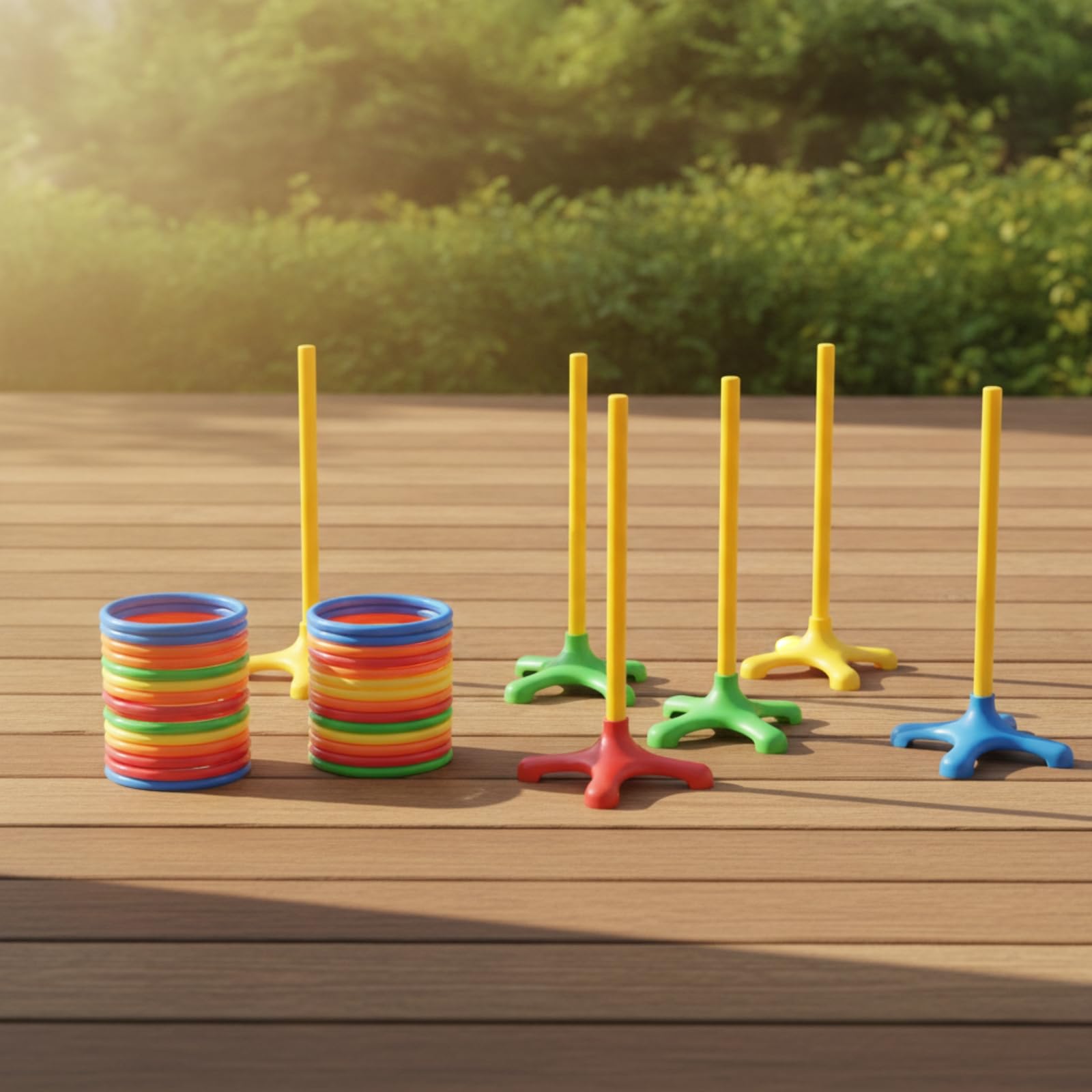 Juego con Sopors Verticales | Multicolor, Set Conos y Anillos, para Fiestas Infantiles, Espacios educativos