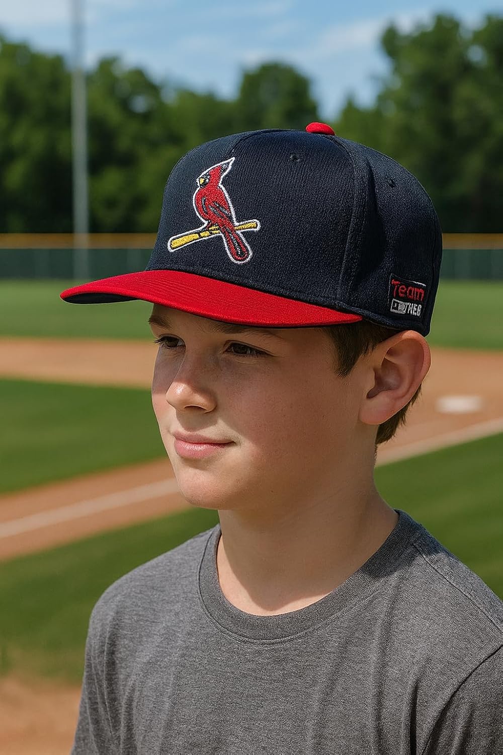 Officially Licensed St. Louis Baseball Kids Youth Hat Classic Two-Tone Embroidered Team Logo Cap (Red/Navy)