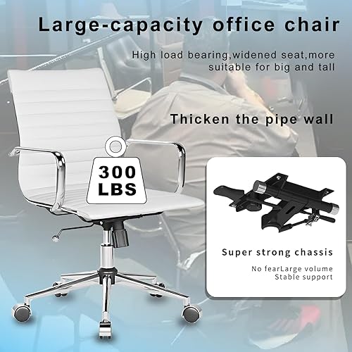 Miniatura 18 de Silla de oficina giratoria con reposabrazos y ruedas, cómodo asiento ajustable para juegos para adultos, silla de trabajo resistente para oficina en