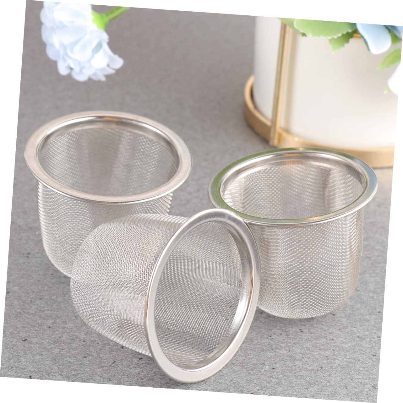 COM-FOUR® 3x pinces à thé en acier inoxydable 304 - infuseur à thé