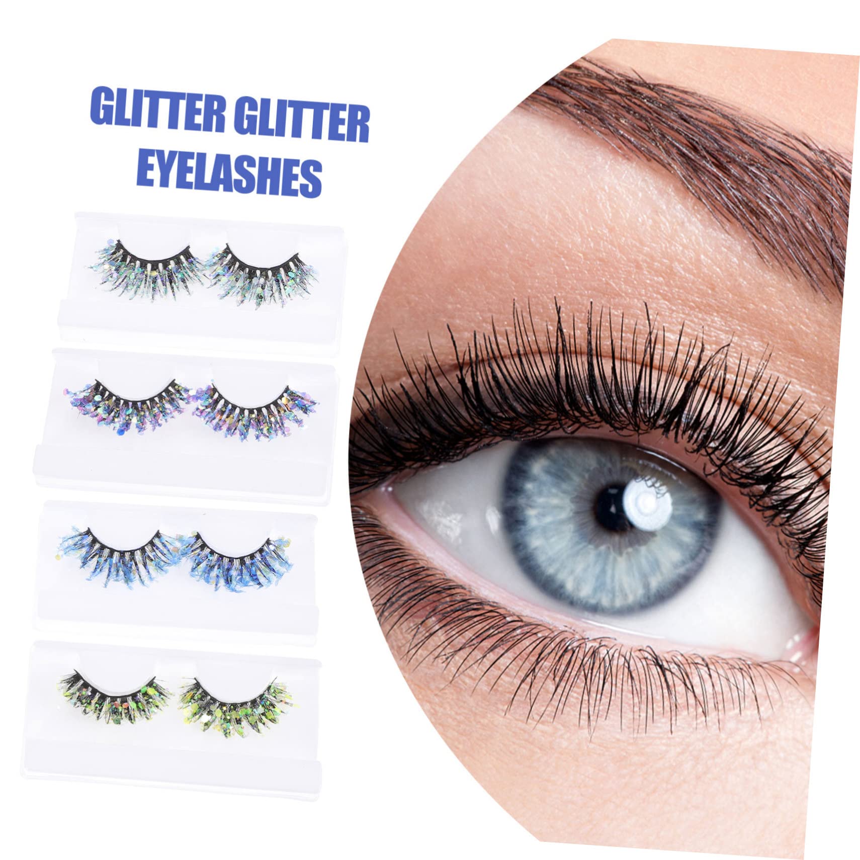 Healeved Lot De 5 Faux À Paillettes Pour Maquillage 4 Paires X 5