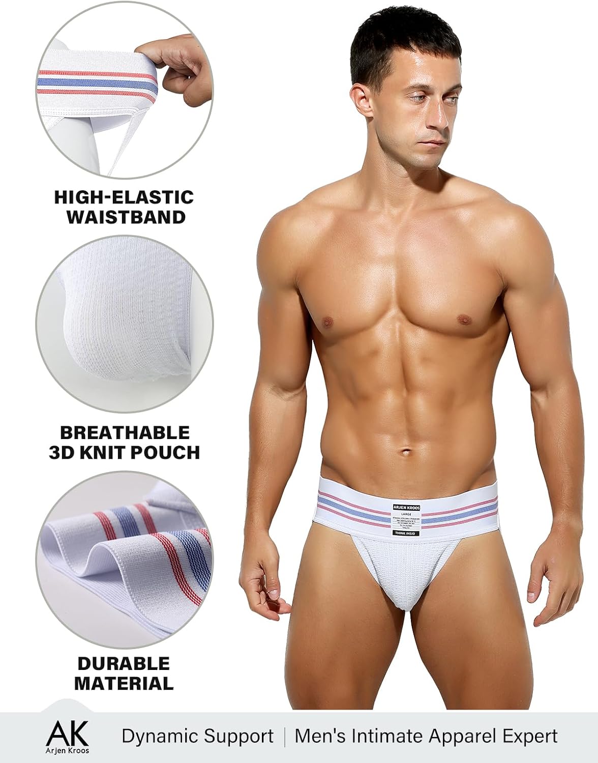 Arjen Kroos Athletic Supporter for Men Jock Straps Gym Underwear Sexy Jockstrap 6 Pack