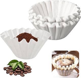 100 Pcs Basket Filter Coffee Filter 110/250mm Coffee Filter Paper Universal | basket filter bags for 8-12 cups of coffee, basket filter paper for homemade coffee at home, coffee shops, offices(white)
